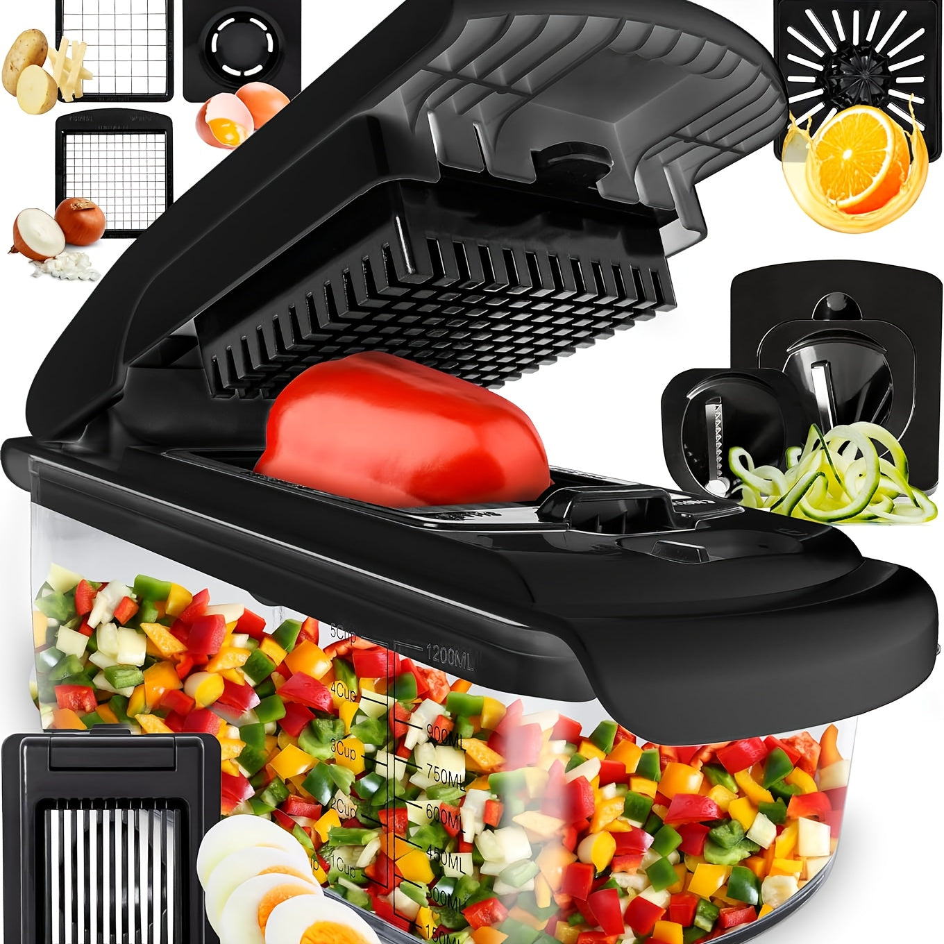 Aroefa 1 Set, 8 In 1 Luxury Vegetable Chopper - Aroefa