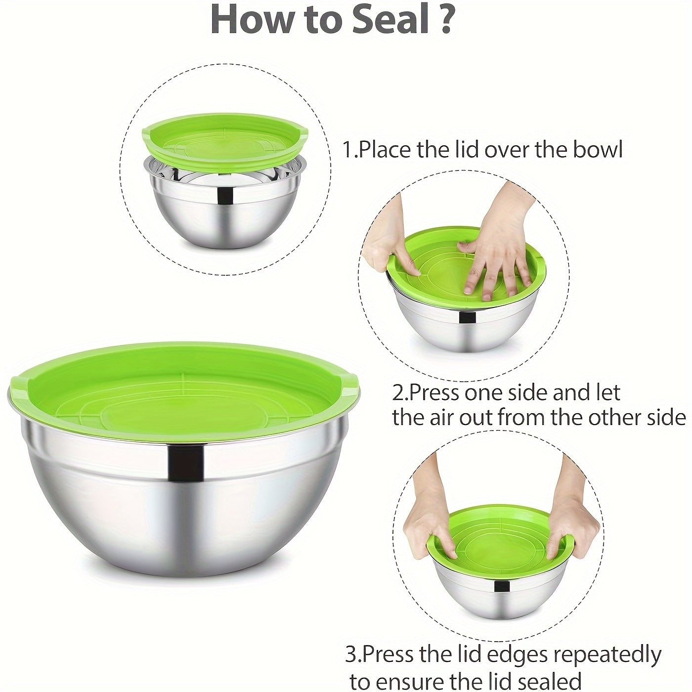 Aroefa Mixing Bowls With Airtight Lids Set - Aroefa