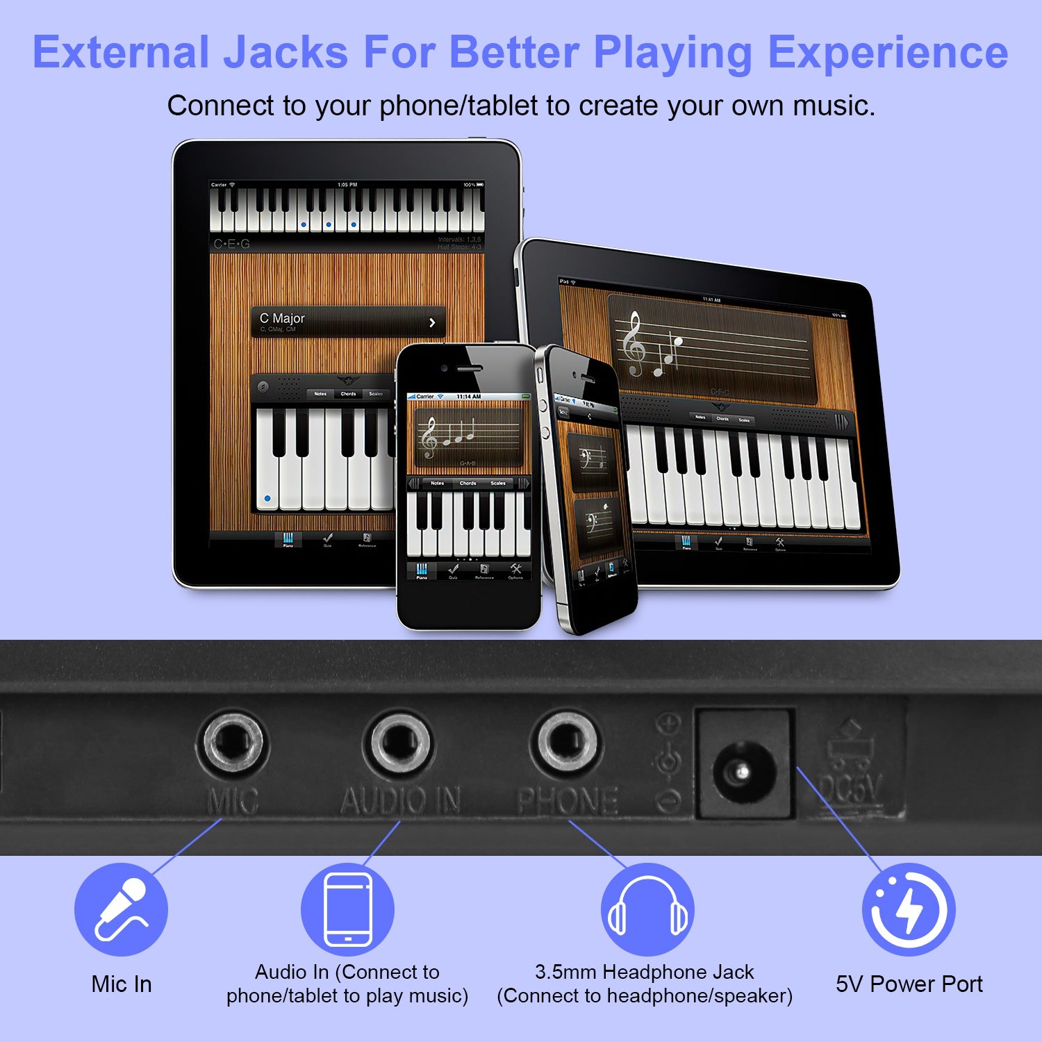 3 Types Options -- 1Pc 61 Keys Digital Music Keyboard Electric Piano Electronic Musical Instrument Kids Learning Keyboard With Microphone Stand For 3-12 Year Old Kids Girls Boys