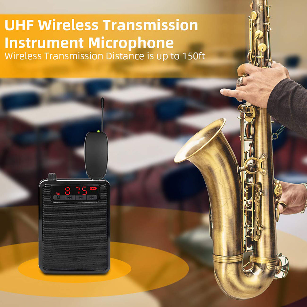 Saxophone Wireless Microphone Clipped To The Instrument