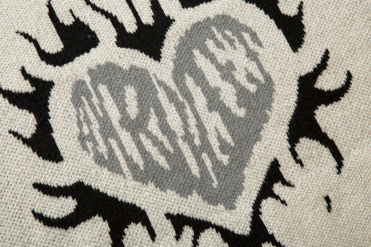 Heart Round Neck Sweater For Men