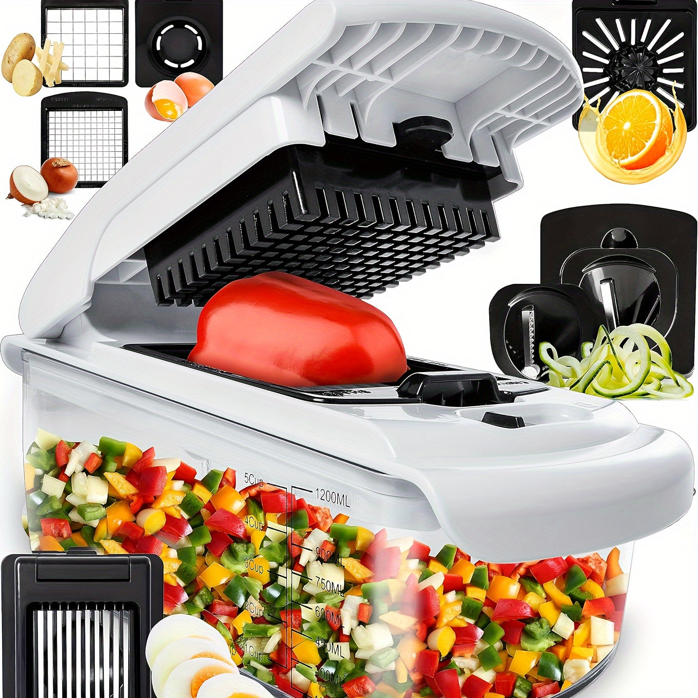 Aroefa 1 Set, 8 In 1 Luxury Vegetable Chopper - Aroefa