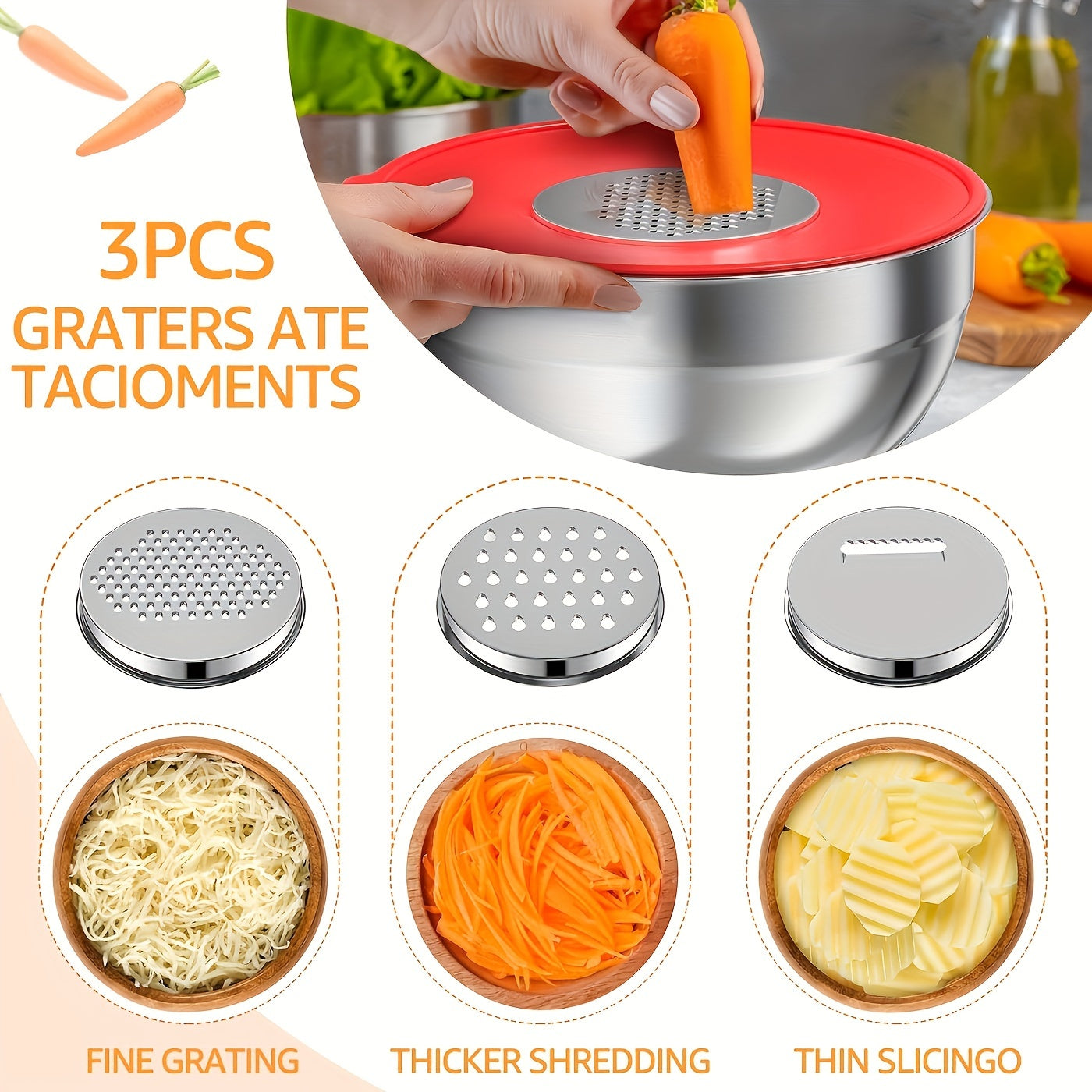 Aroefa Mixing Bowls With Airtight Lids Set - Aroefa