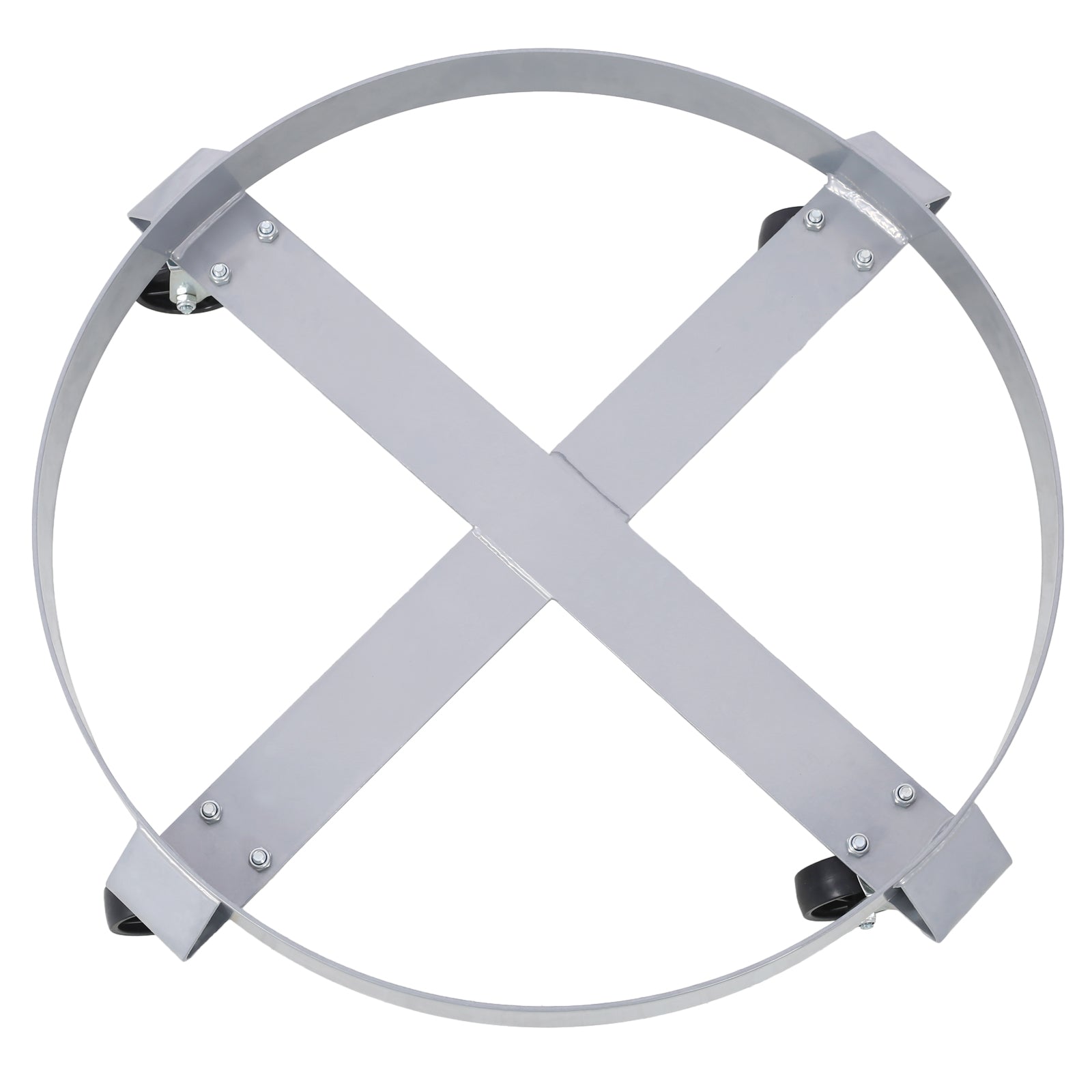 2Pcs Drum Dolly For 55 Gallon Drums,Barrel Dolly With 4 Swivel Caster Wheels,Heavy Duty Steel Frame Drum Cart With Brake For Workshops, Factories, Warehouses