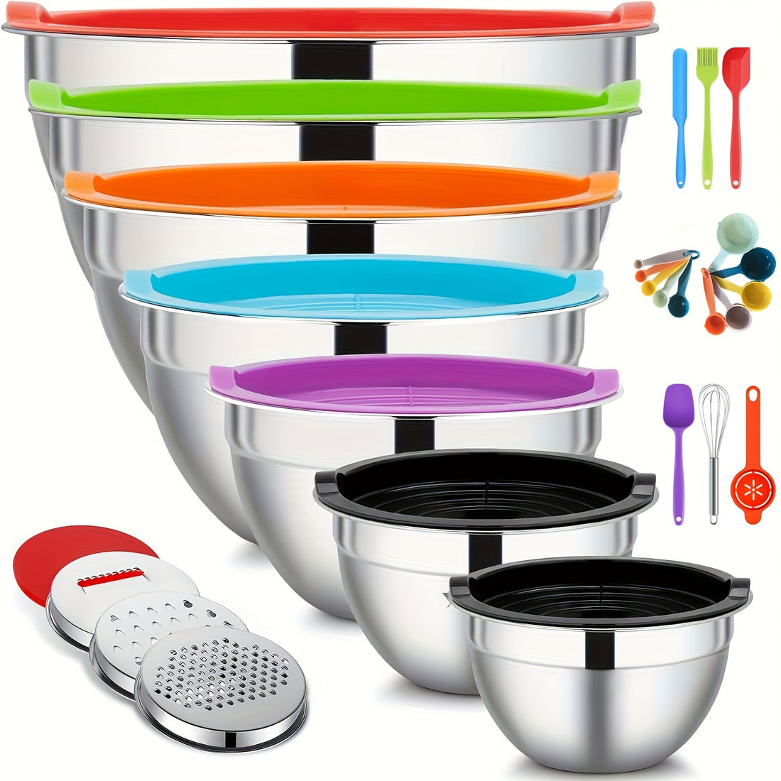 Aroefa Mixing Bowls With Airtight Lids Set - Aroefa
