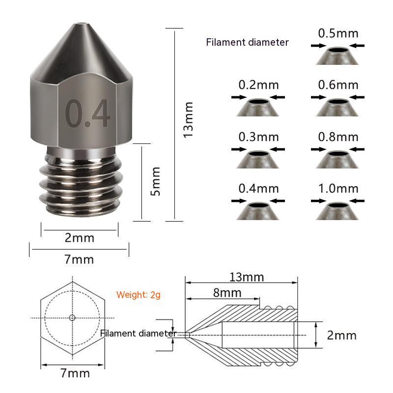3D Printer Accessories MK8 Nozzle