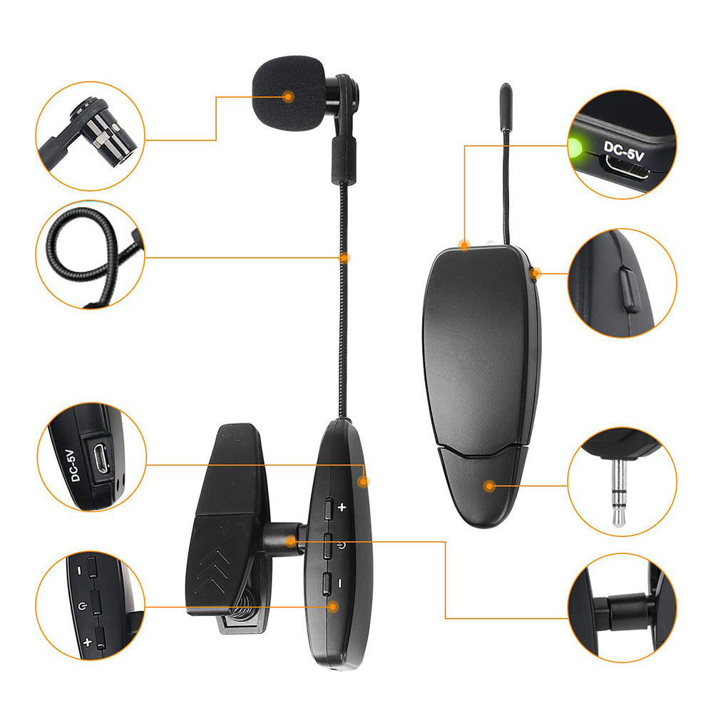 Saxophone Wireless Microphone Clipped To The Instrument