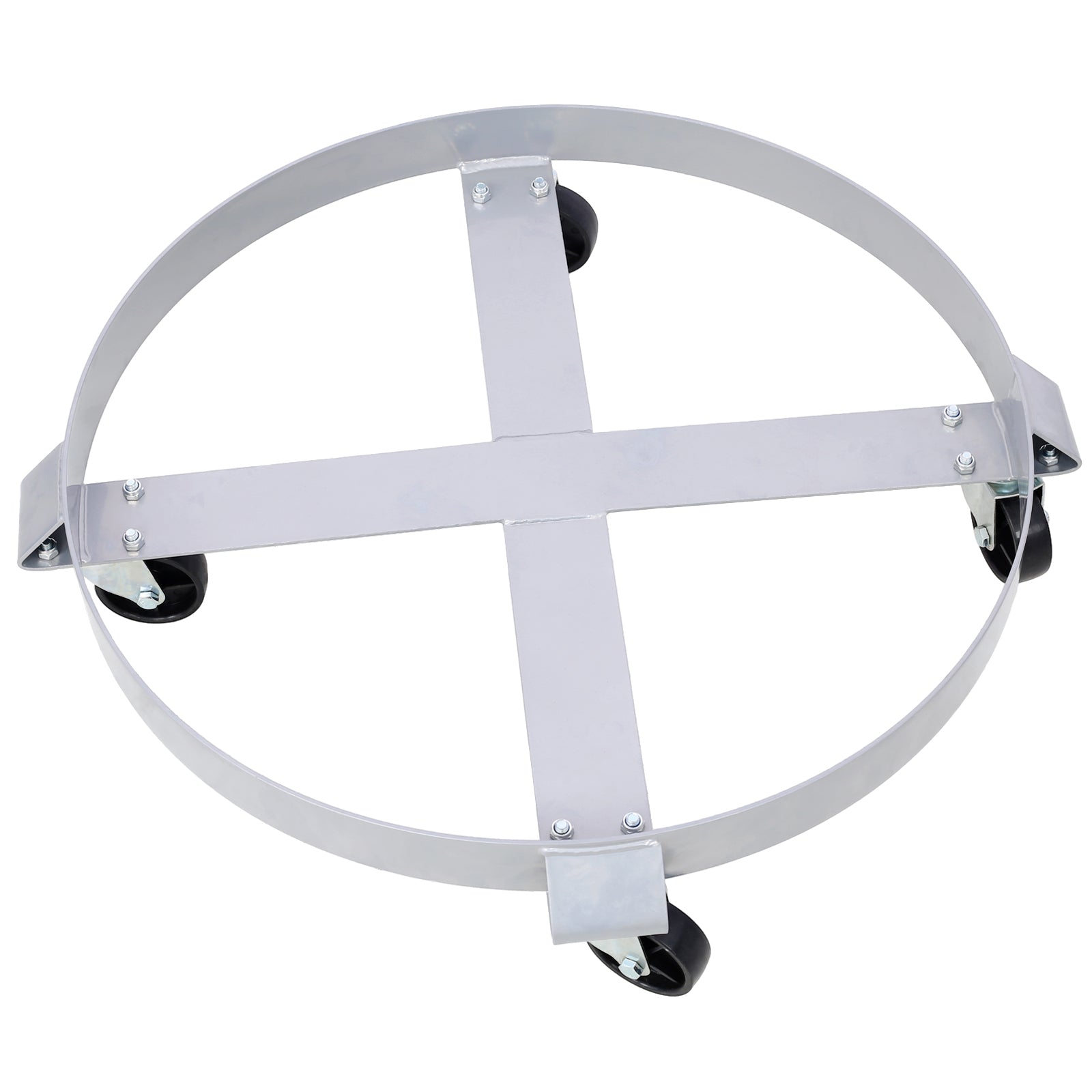 2Pcs Drum Dolly For 55 Gallon Drums,Barrel Dolly With 4 Swivel Caster Wheels,Heavy Duty Steel Frame Drum Cart With Brake For Workshops, Factories, Warehouses