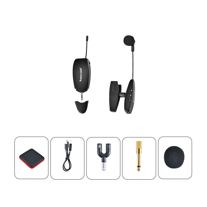 Saxophone Wireless Microphone Clipped To The Instrument