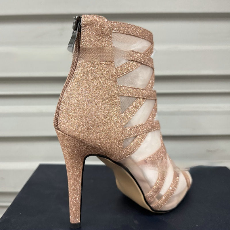 Fish Mouth Sandal Boots Hollow-out Mesh Stitching