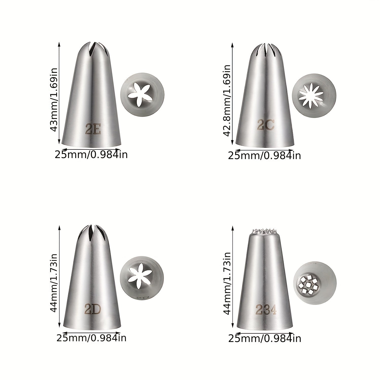 Aroefa 8-Piece Stainless Steel Piping Tips Set - Aroefa