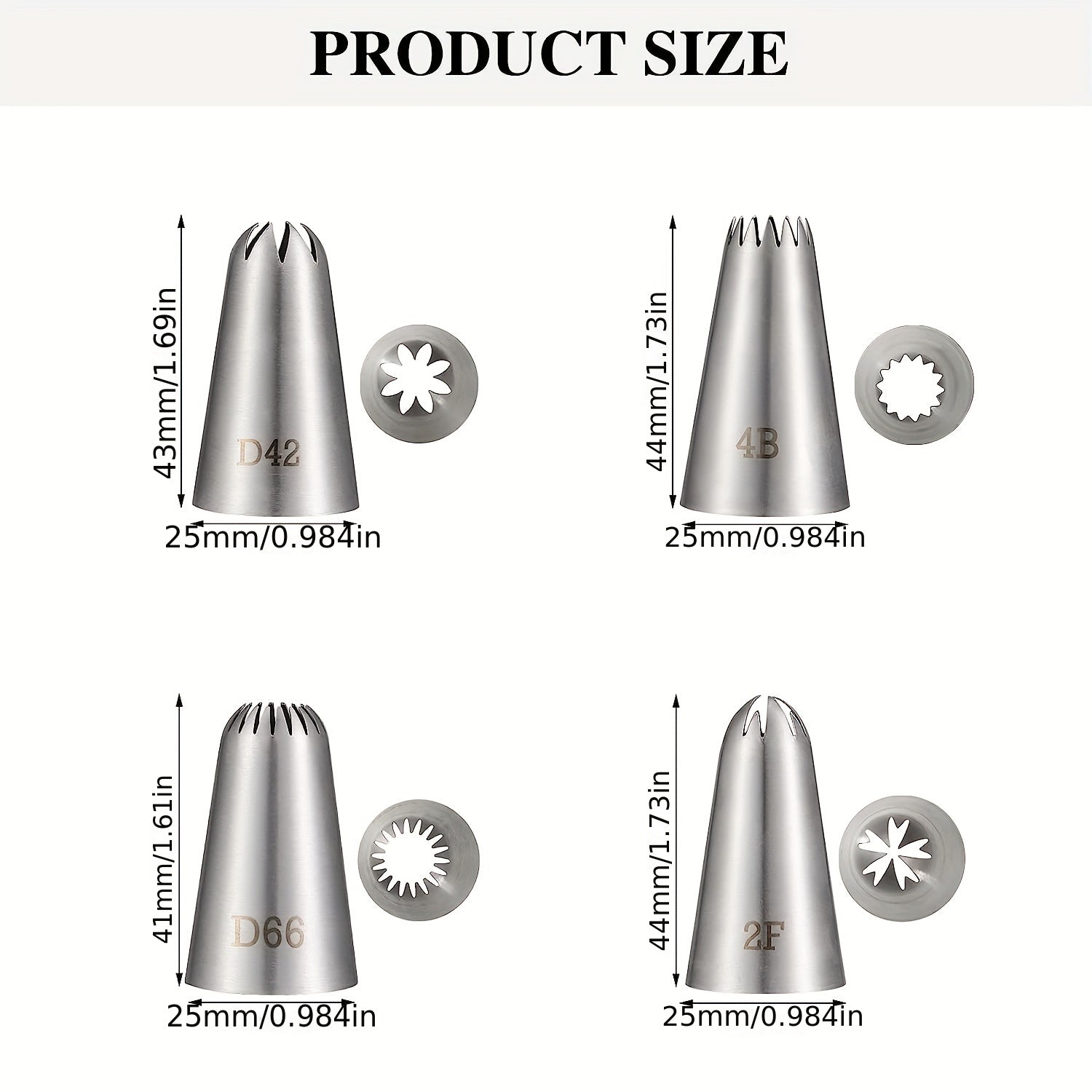 Aroefa 8-Piece Stainless Steel Piping Tips Set - Aroefa