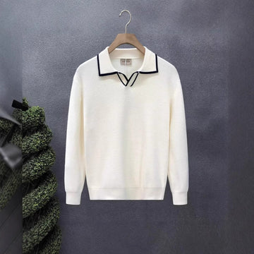 Lightly Mature Casual Polo Collar Sweater Men
