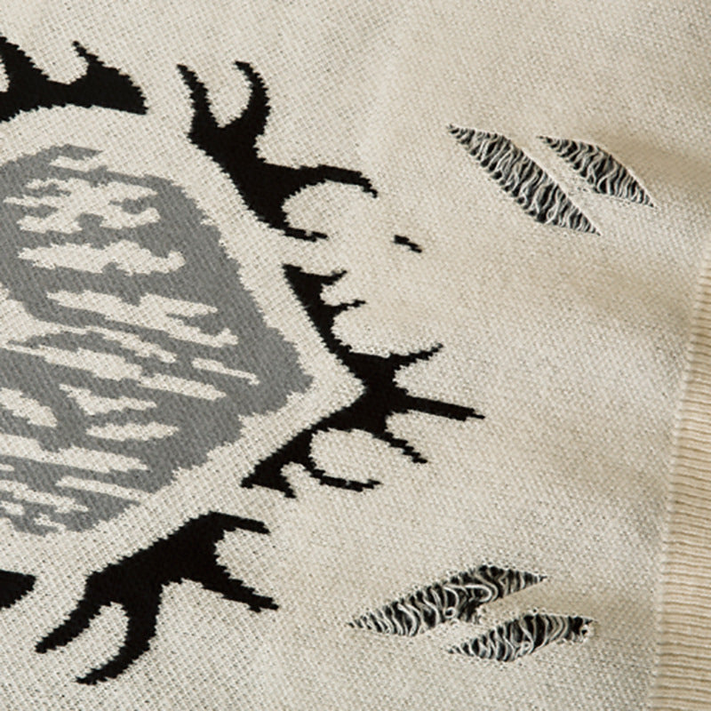 Heart Round Neck Sweater For Men