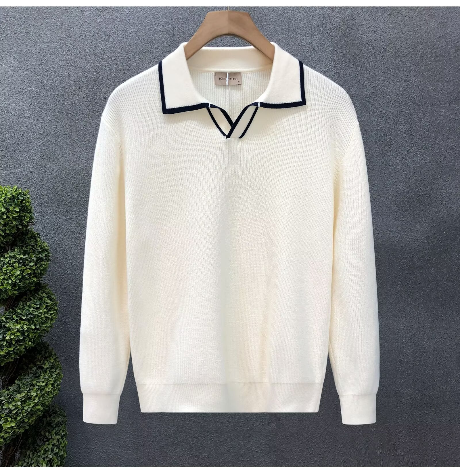 Lightly Mature Casual Polo Collar Sweater Men