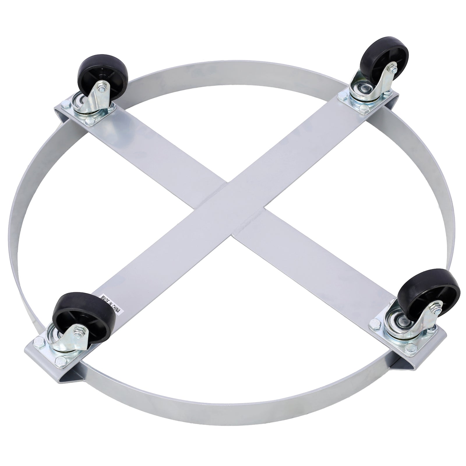 2Pcs Drum Dolly For 55 Gallon Drums,Barrel Dolly With 4 Swivel Caster Wheels,Heavy Duty Steel Frame Drum Cart With Brake For Workshops, Factories, Warehouses