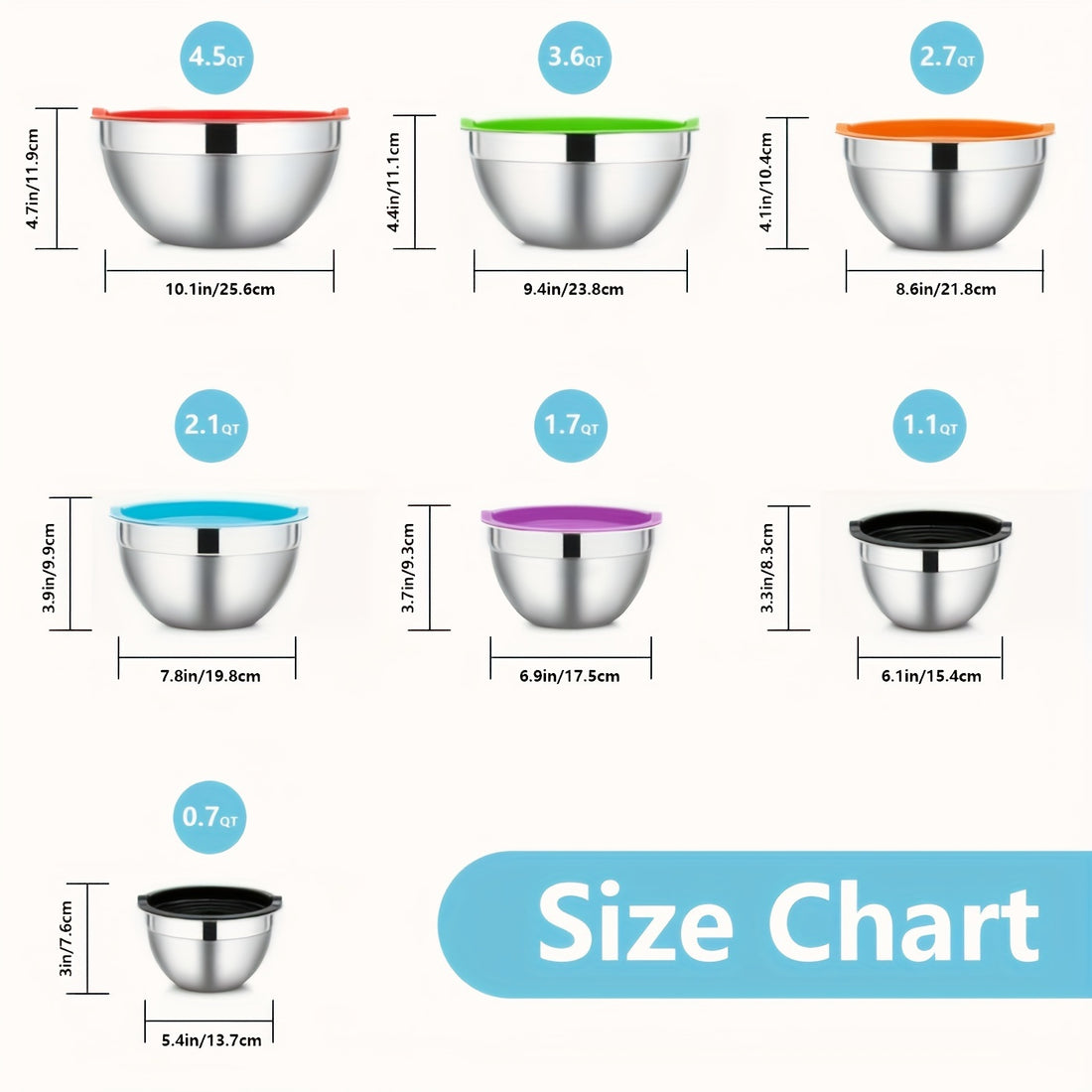 Aroefa Mixing Bowls With Airtight Lids Set - Aroefa