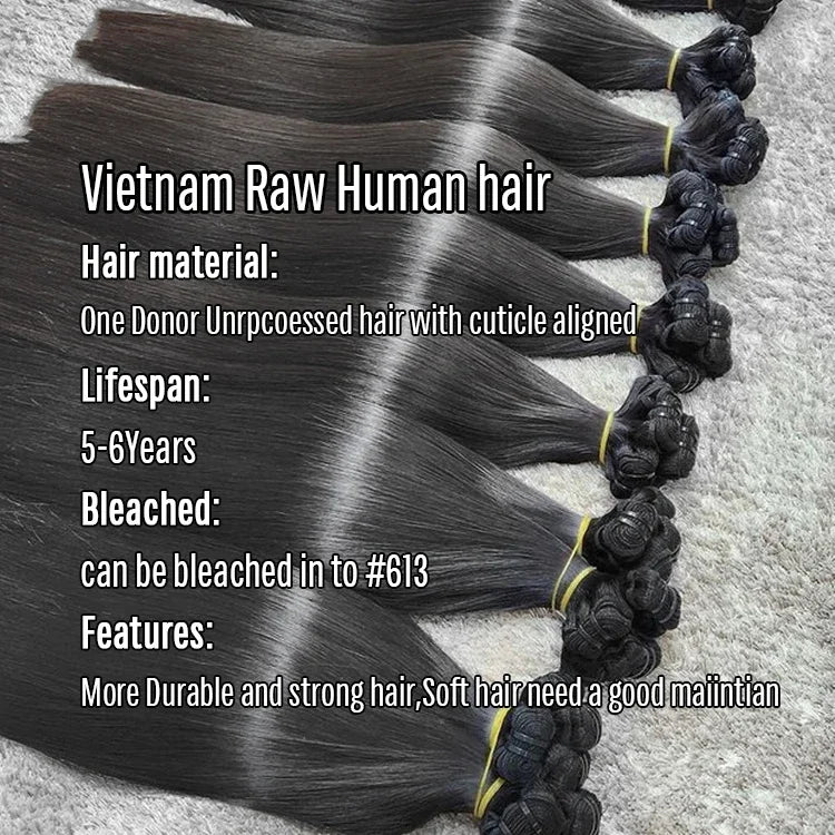 Top Selling Vietnam Raw Hair Bundles Vendors Straight Bundles Human Hair Extensions Beauty Products for Women