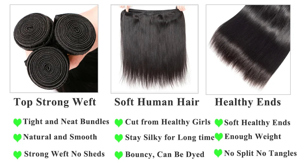 Raw Brazilian Virgin Human Hair Products Cheap Long 40 Inch Straight Cuticle Aligned Human Hair Bundles Natural Hair Extension