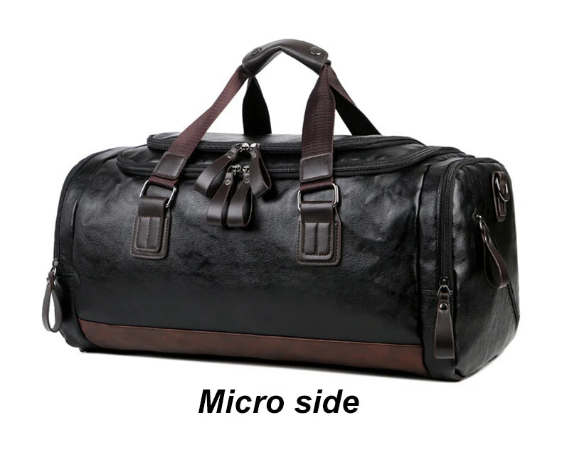 Men Quality Leather Travel Bags Carry on Luggage Bag Men Duffel Bags Handbag Casual Traveling Tote Large Weekend Bag Hot XA631ZC