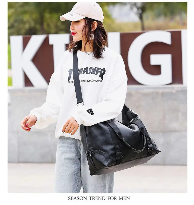 Fashion men Travel Bag Luggage Bag Large Capacity Leather Portable Business handbag crossbody Casual Men's Bag shoulder Trip Bag