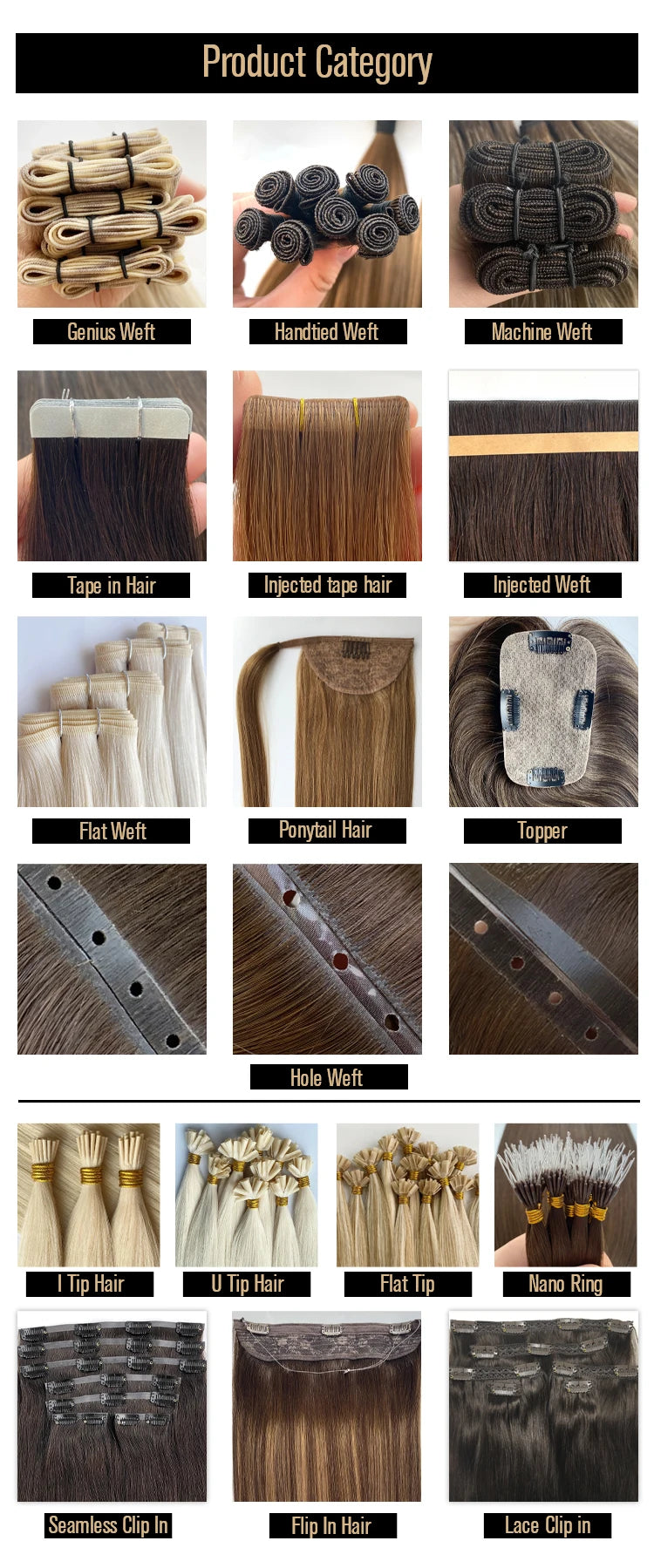 HaiYi Factory Large Stock New Invisible Mini Flat Weft Double Drawn Genius Weft Hair Extension