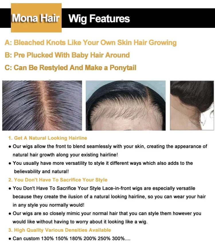 13x6 Transparent Frontal Wig Wholesale Price Water Wave Straight Wavy Mona Hair Best Selling Human Hair Products