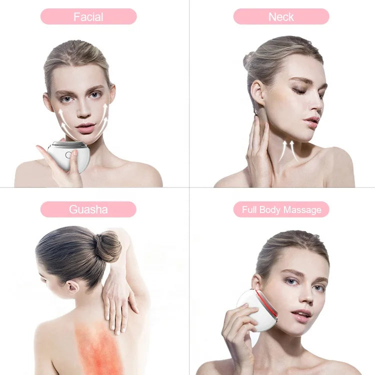 Home Beauty Products Body Guasha Scraping Massager Heat Sonic Vibrate Face and Neck Lifting Device Electric Gua Sha Massage Tool