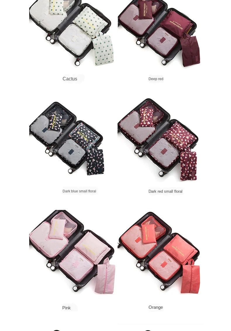 Travel storage 6-piece storage bag underwear shoes 6 storage bag Oxford waterproof cloth luggage storage and distribution