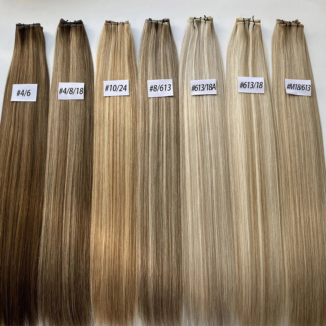HaiYi Factory Large Stock New Invisible Mini Flat Weft Double Drawn Genius Weft Hair Extension
