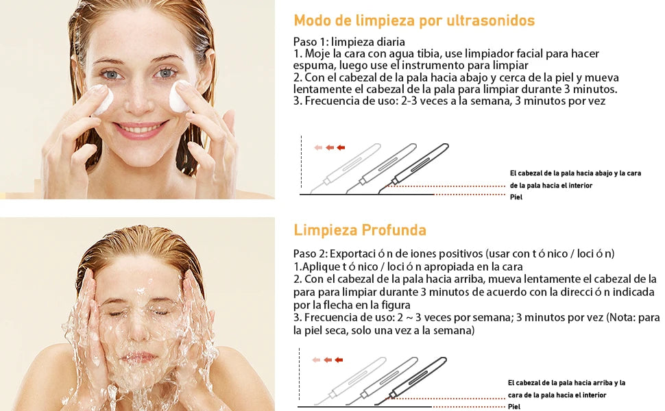 Rechargeable Skin Blemish Cleaning Device Ultrasonic Acne Blackhead Remove Scrubber Beauty Products for Personal Home Use