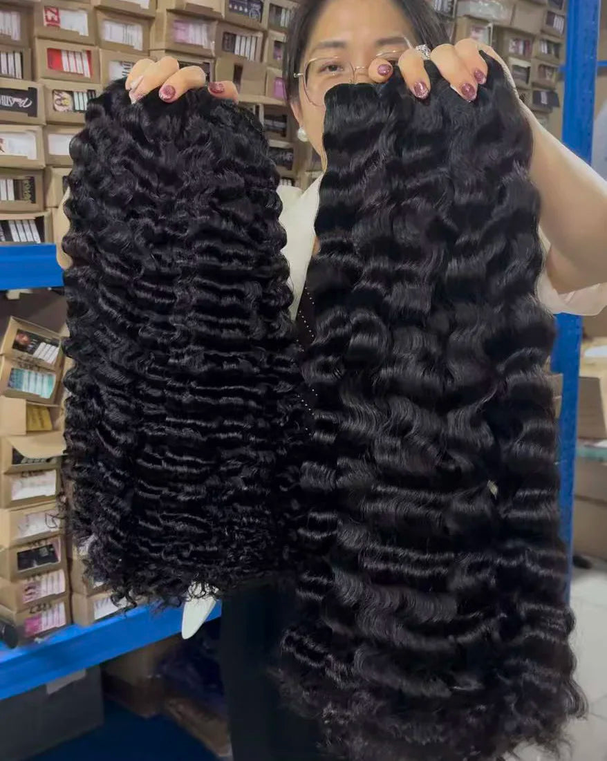 100% Raw Unprocessed Cambodian Wavy Hair Extension Human Hair Bundles With High Quality Hair Products