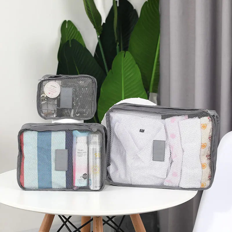 Travel storage 6-piece storage bag underwear shoes 6 storage bag Oxford waterproof cloth luggage storage and distribution