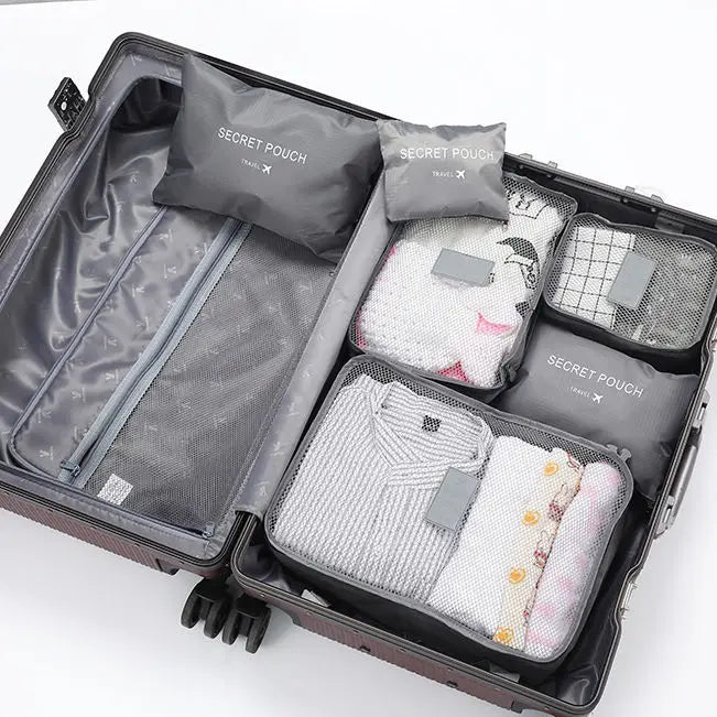 Travel storage 6-piece storage bag underwear shoes 6 storage bag Oxford waterproof cloth luggage storage and distribution