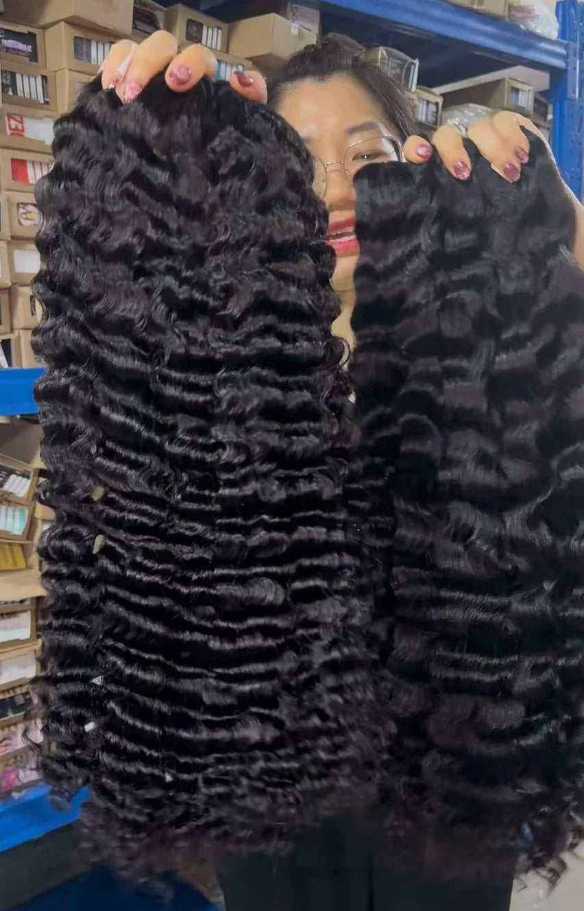 100% Raw Unprocessed Cambodian Wavy Hair Extension Human Hair Bundles With High Quality Hair Products