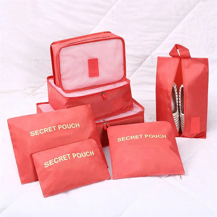 Travel storage 6-piece storage bag underwear shoes 6 storage bag Oxford waterproof cloth luggage storage and distribution