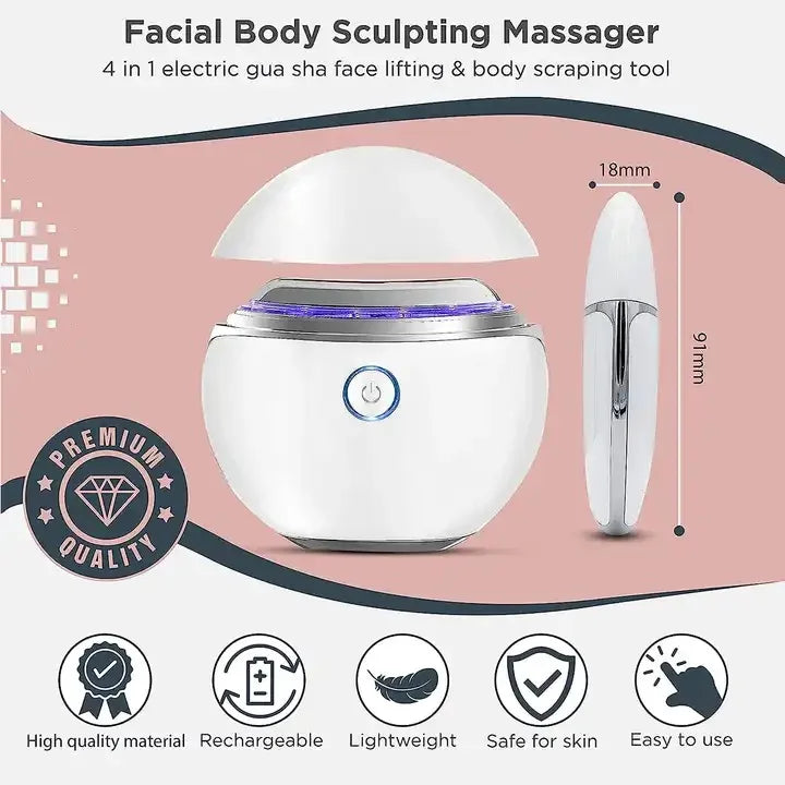 Home Beauty Products Body Guasha Scraping Massager Heat Sonic Vibrate Face and Neck Lifting Device Electric Gua Sha Massage Tool
