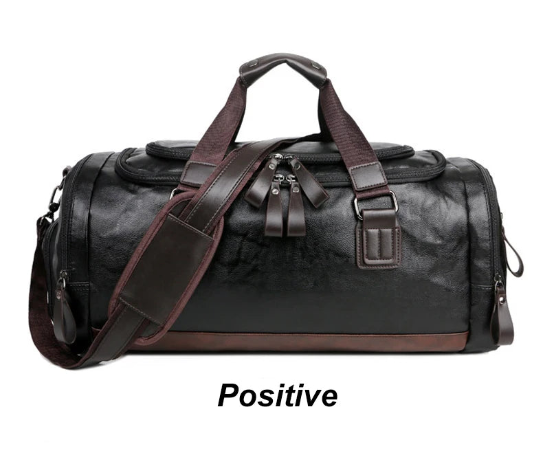 Men Quality Leather Travel Bags Carry on Luggage Bag Men Duffel Bags Handbag Casual Traveling Tote Large Weekend Bag Hot XA631ZC