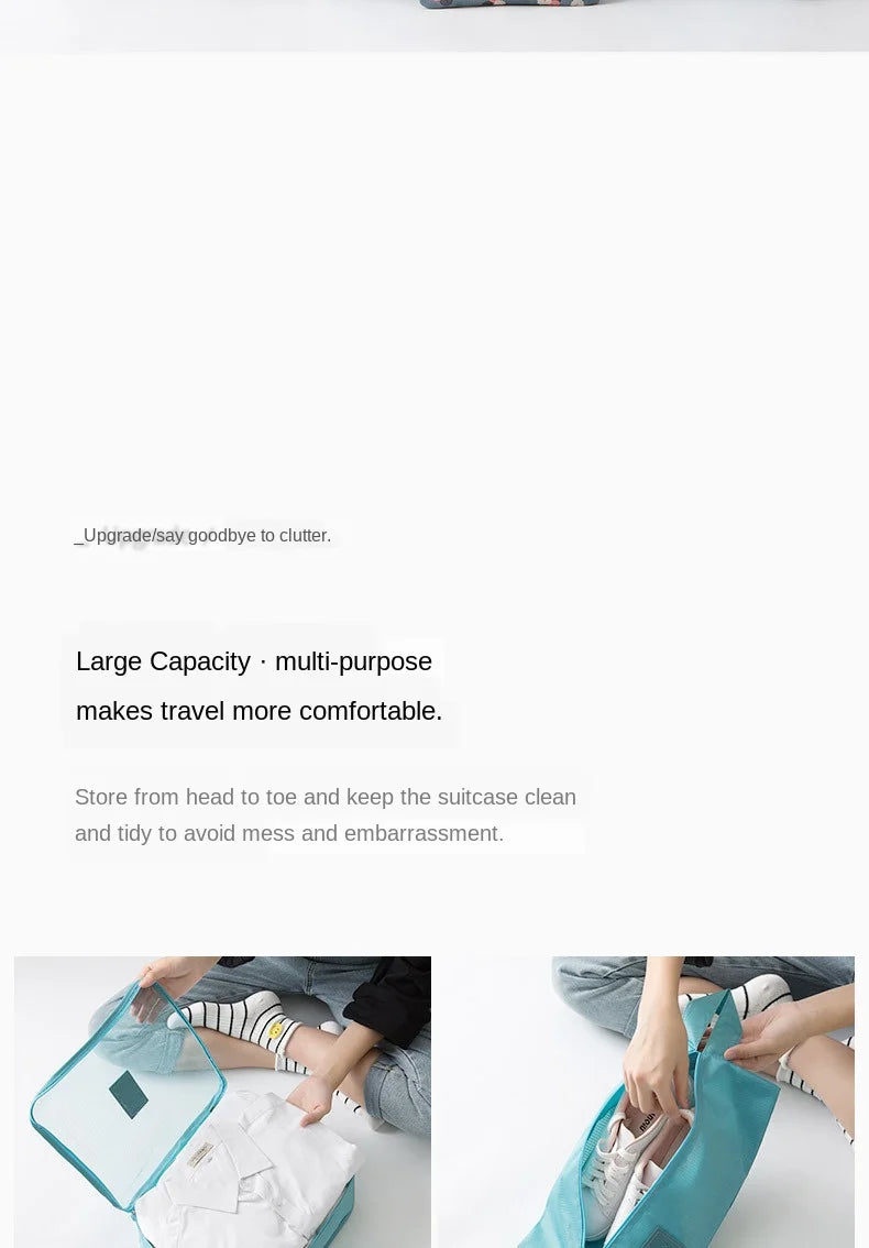 Travel storage 6-piece storage bag underwear shoes 6 storage bag Oxford waterproof cloth luggage storage and distribution