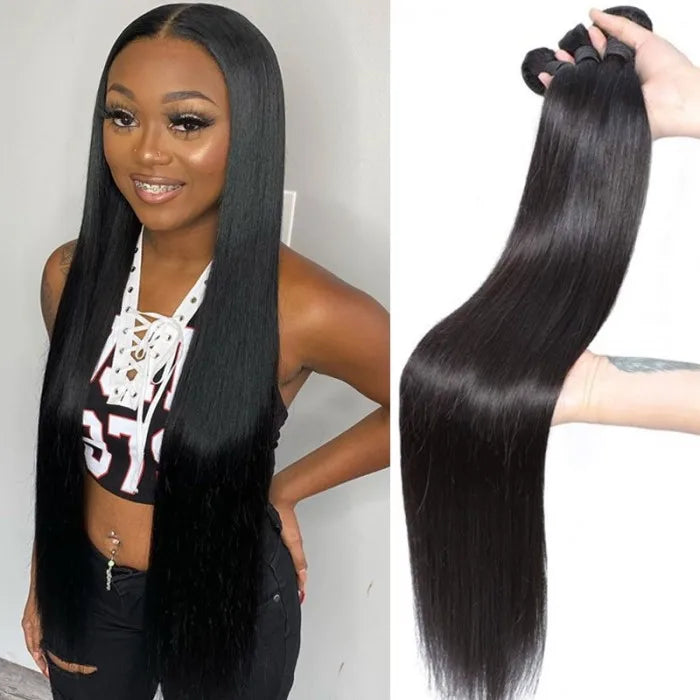 Raw Brazilian Virgin Human Hair Products Cheap Long 40 Inch Straight Cuticle Aligned Human Hair Bundles Natural Hair Extension