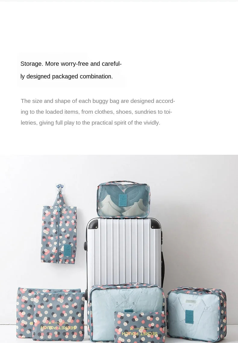 Travel storage 6-piece storage bag underwear shoes 6 storage bag Oxford waterproof cloth luggage storage and distribution