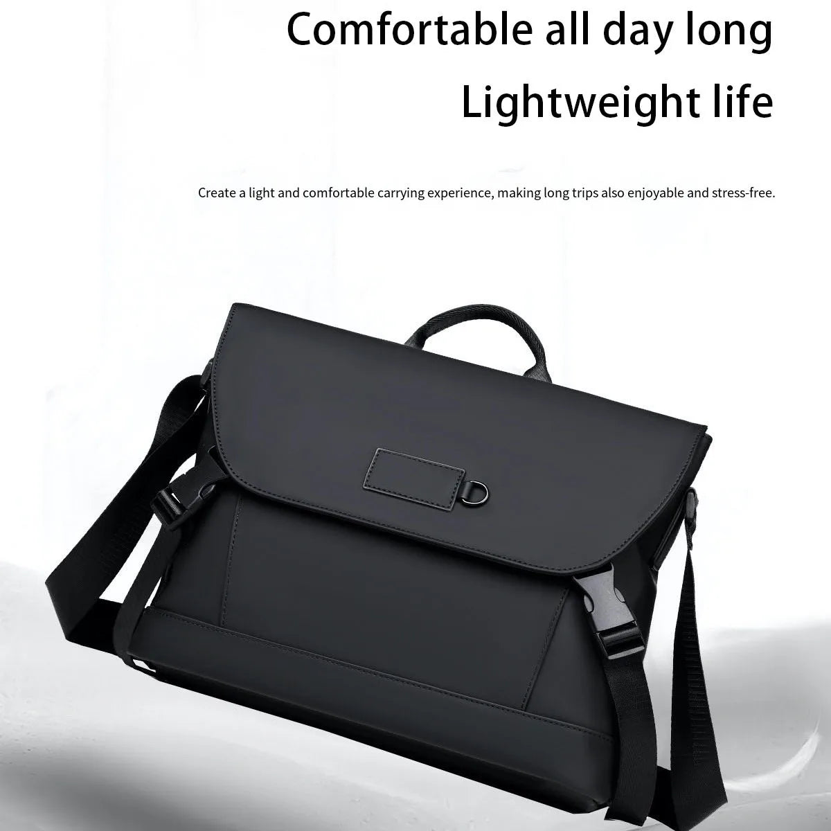 New Briefcase, High-End Business Crossbody Bag, Commuter Travel Backpack, Large-Capacity Shoulder Bag, Fashionable Water-Repellent Handbag, Laptop Bag, Solid Color Casual Bag