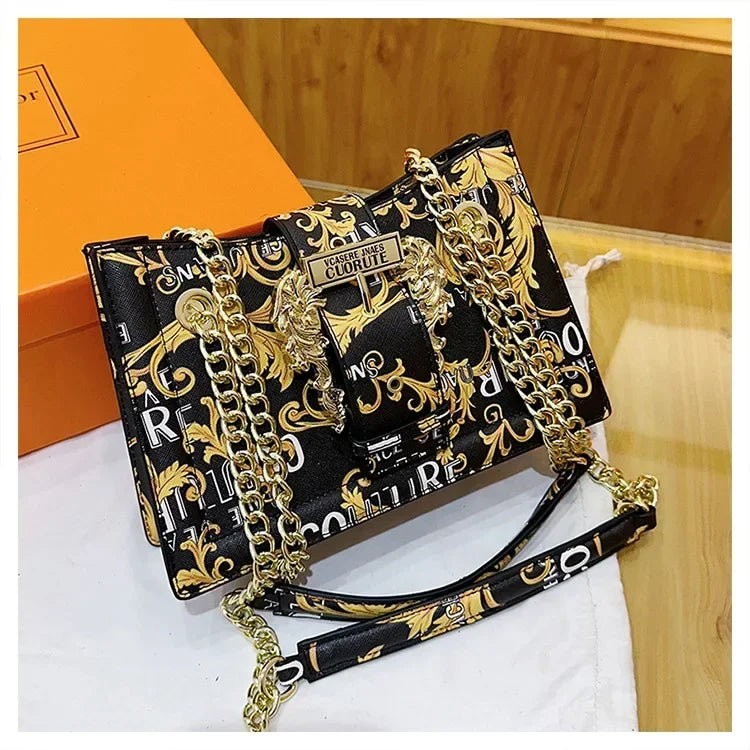 New Arrival 2025! Women's Trendy Retro - Style Bag - Fashion - Forward Printed Chain, Large - Capacity Shoulder/Underarm