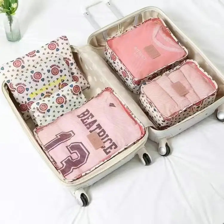 Travel storage 6-piece storage bag underwear shoes 6 storage bag Oxford waterproof cloth luggage storage and distribution