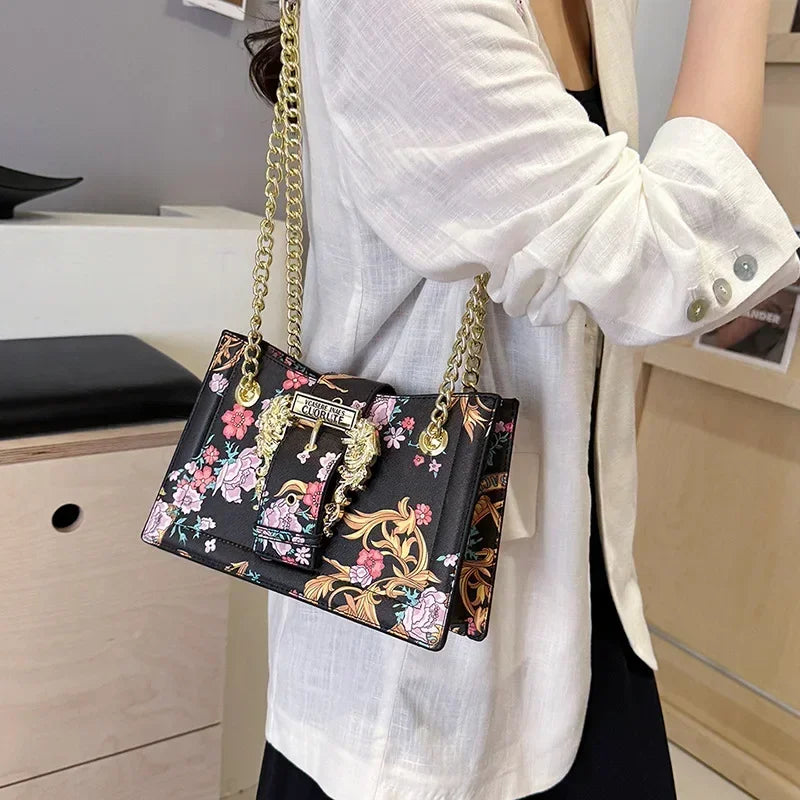 New Arrival 2025! Women's Trendy Retro - Style Bag - Fashion - Forward Printed Chain, Large - Capacity Shoulder/Underarm