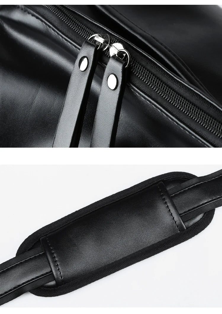 Leather Travel Duffel Bag for Men Women, Vintage Waterproof Bag with Shoe Pouch, Overnight Gym Sports Carry-On Weekend Tote Bag