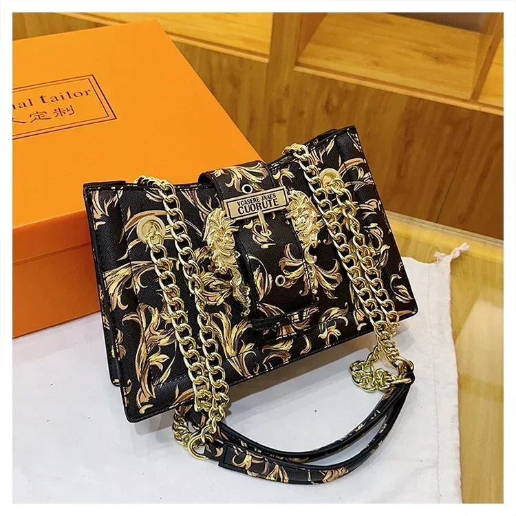 New Arrival 2025! Women's Trendy Retro - Style Bag - Fashion - Forward Printed Chain, Large - Capacity Shoulder/Underarm