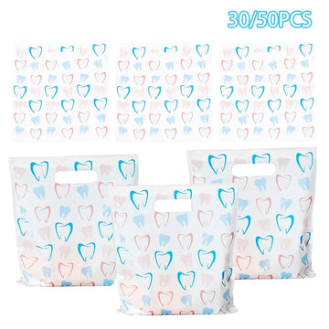 30/50pcs Dental Bags For Dental , Bulk Plastic Dental Goods Gift Bags For Hygienists, Dentists, Patient Care Clinics