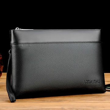 Men's Briefcase Bag Is Suitable for Business Work, Can Be Carried by Hand, Made of Pu Material, in Solid Color, with Wallet