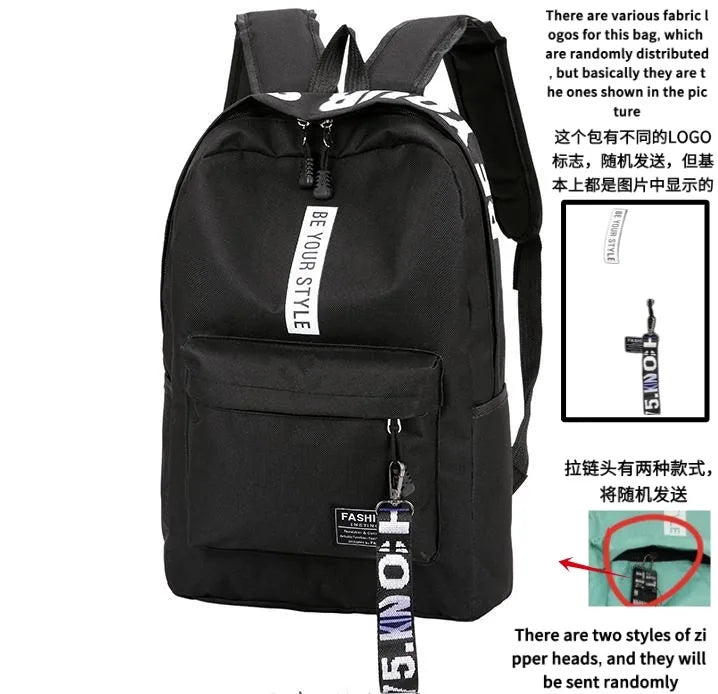 Fashion trend backpack backpack for men and women junior high school high school student bag large capacity korean version of th